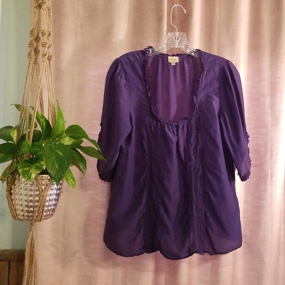 Ella Moss purple blouse Sz M